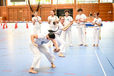 Das Bild zeigt die Veranstaltung "#beactive", bei der man in der Sporthalle Rieden verschiedene Sportarten ausprobieren konnte.