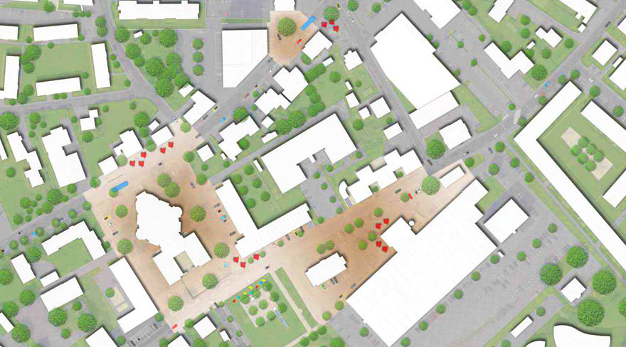 Diese Abbildung zeigt einen Plan, in welchem die Quartiersentwicklung Mariahilf zu sehen ist.